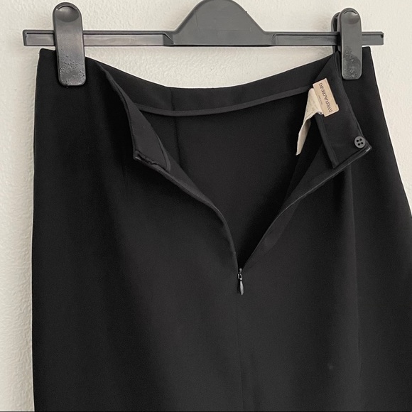 Vintage 80’s Emporio Armani Black Wrap Style Skirt - Picture 4 of 5